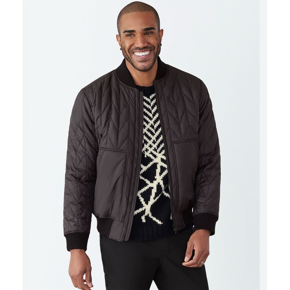 GSTQ‎ Men's Quilted Bomber Jacket Black Size XL